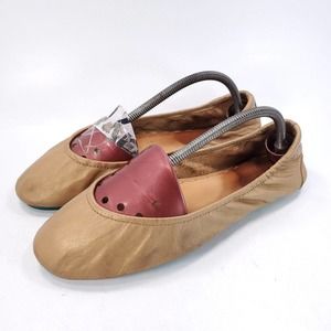Tieks by Gavrieli Casual Slip On Leather Ballet Flats Womens Size 11 ShinyBeige